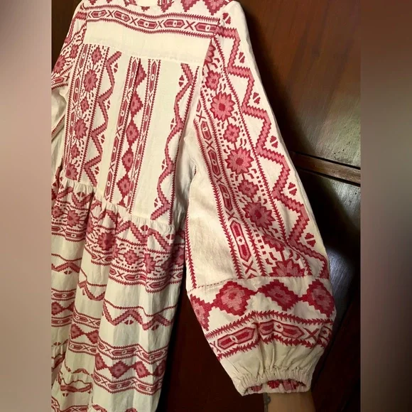 Marks & Spencer Cotton Rich Jacquard Maxi Dress (Size: UK 8 - UK 10) - Picture 3 of 8